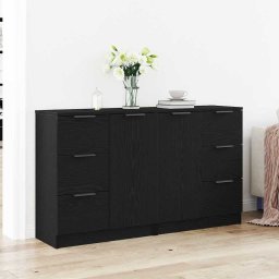 Bufet cu sertar Stejar Negru 120 x 30 x 70 cm Lemn compozit GartenMobel Dekor
