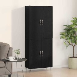 Bufet 2 pcs Stejar Negru Lemn tehnic si sticla GartenMobel Dekor