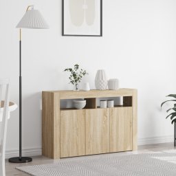 Bufet Stejar Sonoma 116 x 30 x 75 cm Lemn compozit GartenMobel Dekor