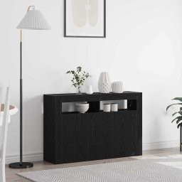 Bufet Stejar Negru 116 x 30 x 75 cm Lemn compozit GartenMobel Dekor