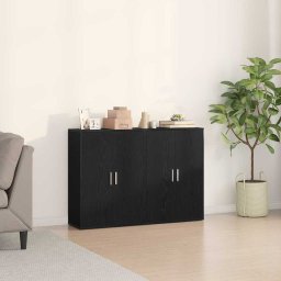 Bufet 2 pcs Stejar Negru 60 x 31 x 84 cm Lemn compozit GartenMobel Dekor