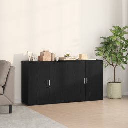 Bufet 2 pcs Stejar Negru 79 x 38 x 80 cm Lemn compozit GartenMobel Dekor