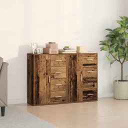 Bufet cu sertar 2 pcs Lemn vechi 60 x 31 x 84 cm Lemn compozit GartenMobel Dekor