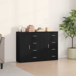 Bufet 2 pcs Stejar Negru 60 x 31 x 84 cm Lemn compozit GartenMobel Dekor