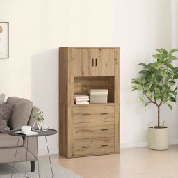Bufet cu sertar Stejar Artizanal 80 x 33 x 150 cm Lemn compozit GartenMobel Dekor