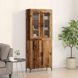 Bufet 2 pcs Lemn vechi 69,5 x 34 x 180 cm Lemn compozit GartenMobel Dekor