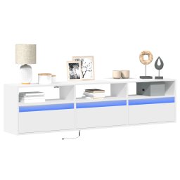 Comoda TV de perete cu lumini LED, alb, 180x31x45 cm GartenMobel Dekor