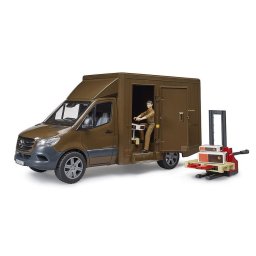 Bruder - masina ups mercedes benz cu sofer si accesorii