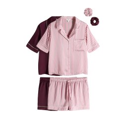 The Set Pantaloni scurți roz / roșu bordeaux / alb