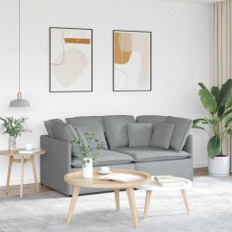 Canapea modulara cu perne, gri deschis, textil GartenMobel Dekor