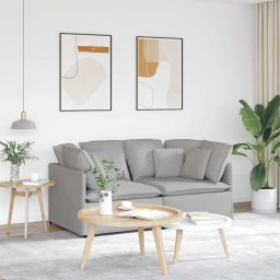 Canapea modulara cu perne, gri nor, textil GartenMobel Dekor