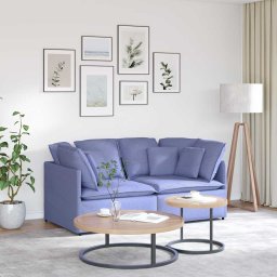 Canapea modulara cu perne, albastru jeans, textil GartenMobel Dekor