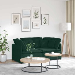 Canapea modulara cu perne, verde închis, catifea GartenMobel Dekor