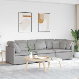 Canapea modulara cu perne, gri nor, textil GartenMobel Dekor
