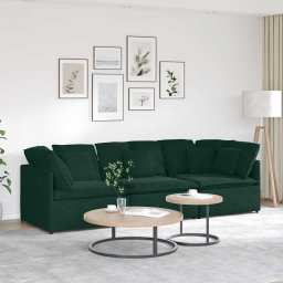 Canapea modulara cu perne, verde închis, catifea GartenMobel Dekor