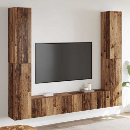 Dulapuri TV montate pe perete 6 buc Lemn vechi lemn prelucrat GartenMobel Dekor