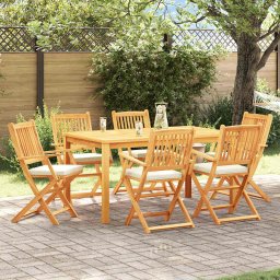 Scaun pliant 6 pcs Alb 49 x 57.5 x 92cm Lemn masiv de acacia GartenMobel Dekor
