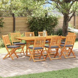 Scaun pliant 8 pcs Gri 49 x 57.5 x 92cm Lemn masiv de acacia GartenMobel Dekor