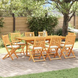 Scaun pliant 8 pcs Alb 49 x 57.5 x 92cm Lemn masiv de acacia GartenMobel Dekor