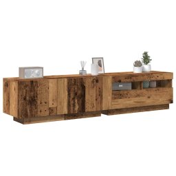 Dulap TV cu lumini LED lemn vechi 180x35x40 cm lemn prelucrat GartenMobel Dekor
