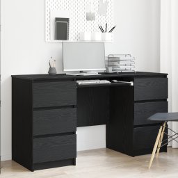 Birou cu sertar Stejar Negru 140 x 50 x 76 cm Lemn compozit GartenMobel Dekor