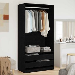 Dulap cu sertar Stejar Negru 100 x 50 x 200 cm Lemn compozit GartenMobel Dekor