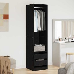 Dulap cu sertar Stejar Negru 50 x 50 x 200 cm Lemn compozit GartenMobel Dekor