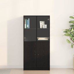 Bufet Stejar Negru 68 x 37 x 142 cm GartenMobel Dekor