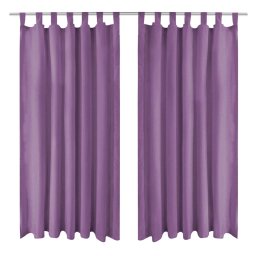 Draperii micro-satin cu bride, 2 buc, 140 x 225 cm, violet GartenMobel Dekor