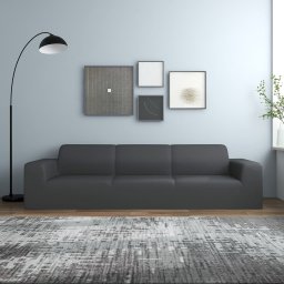Husa elastica pentru canapea 4 locuri poliester jersey antracit GartenMobel Dekor