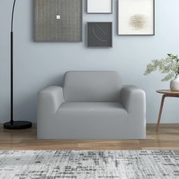 Husa elastica pentru canapea poliester jersey gri GartenMobel Dekor