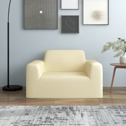Husa elastica pentru canapea poliester jersey crem GartenMobel Dekor