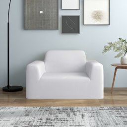 Husa elastica pentru canapea, poliester jersey, alb GartenMobel Dekor