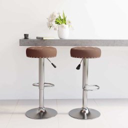 Scaune de bar, 2 buc., maro, material textil GartenMobel Dekor
