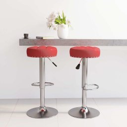 Scaune de bar, 2 buc., rosu vin, material textil GartenMobel Dekor