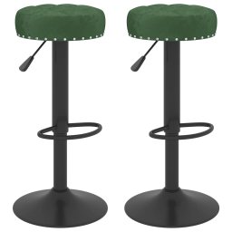 Scaune de bar, 2 buc., verde închis, catifea GartenMobel Dekor