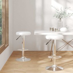 Scaune de bar, 2 buc., alb, piele ecologica GartenMobel Dekor