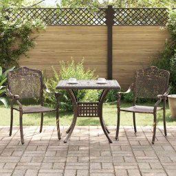 Set masa de gradina 3 pcs Bronz Aluminiu turnat GartenMobel Dekor