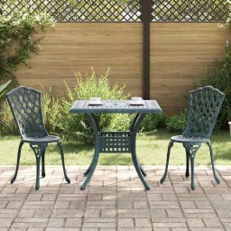 Set masa de gradina 3 pcs Verde Aluminiu turnat GartenMobel Dekor