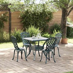Set masa de gradina 5 pcs Verde Aluminiu turnat GartenMobel Dekor