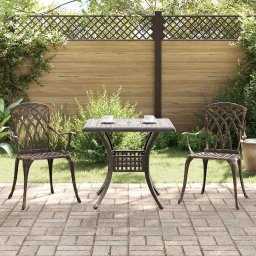 Set masa de gradina 3 pcs Bronz Aluminiu turnat GartenMobel Dekor