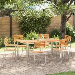 Scaun pentru Gradina 6 pcs Ulei Natural Lemn solid de tec GartenMobel Dekor