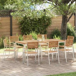 Scaun pentru Gradina 8 pcs Ulei Natural Lemn solid de tec GartenMobel Dekor