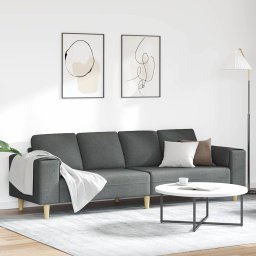 Canapea pentru living Gri închis 250 x 77 x 76 cm Poliester GartenMobel Dekor