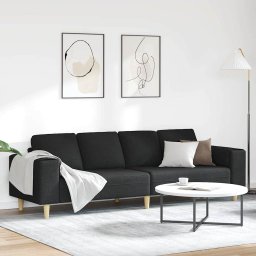 Canapea pentru living Negru 250 x 77 x 76 cm Poliester GartenMobel Dekor
