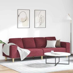Canapea pentru living Rosu Vin 250 x 77 x 76 cm Poliester GartenMobel Dekor