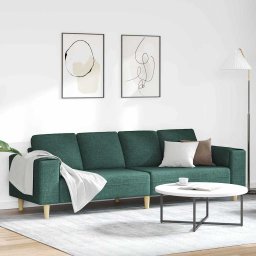 Canapea pentru living Verde închis 250 x 77 x 76 cm Poliester GartenMobel Dekor