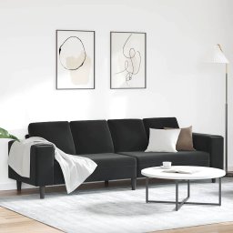 Canapea pentru living Negru 250 x 77 x 76 cm GartenMobel Dekor