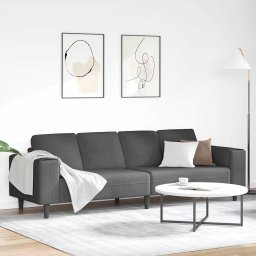 Canapea Gri închis 250 x 77 x 76 cm Tesatura din corduroy GartenMobel Dekor