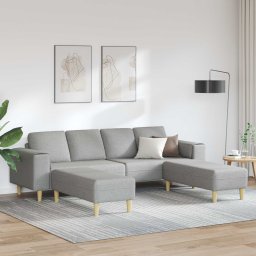 Canapea pentru living 3 pcs Gri nori 250 x 188 x 76 cm GartenMobel Dekor